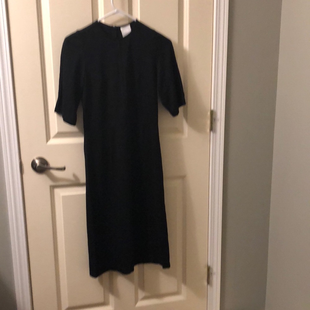 Meg Shop Below Knee Knit Black Dress, Size M